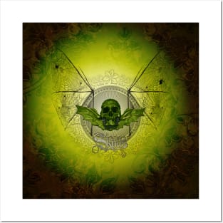 Awesome  creepy skull with wings Posters and Art